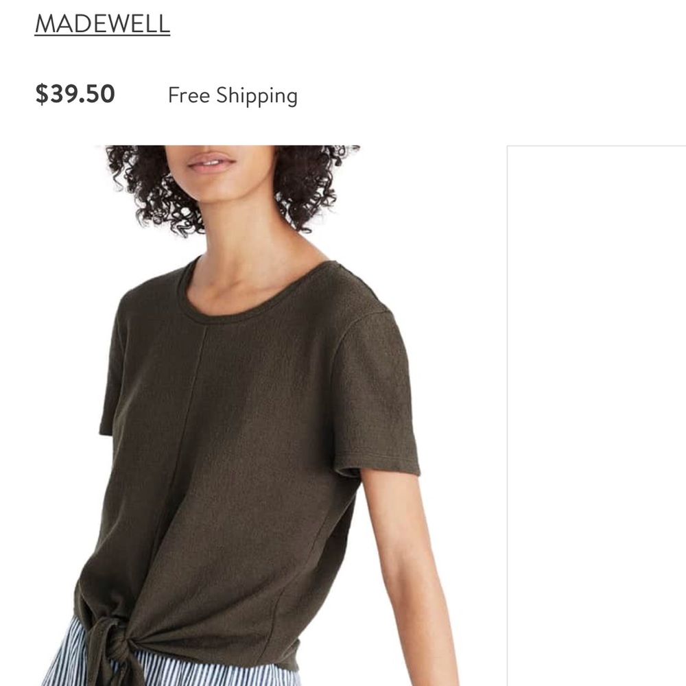 🌿Madewell modern tie front top. Size small
